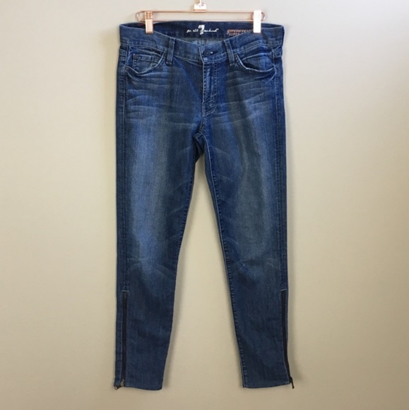 7 For All Mankind Denim - 7FAM Ankle Zip Skinny Jeans
